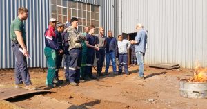 Image of staff standing outside for training at Air Blow Fans